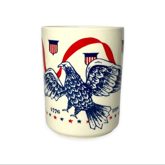 Vintage Berggren US Bicentennial American Eagle Mug 1976 Cup USA Red White Blue - Picture 3 of 7